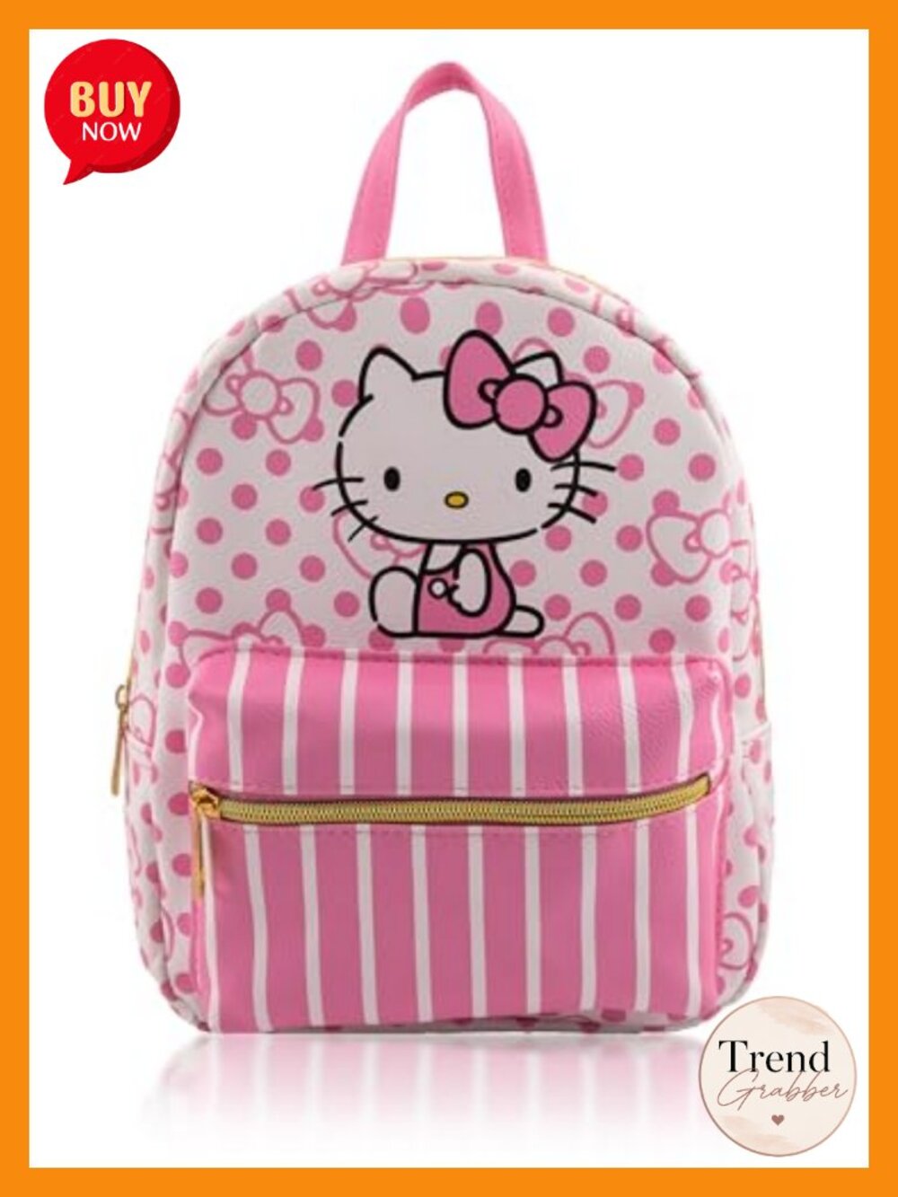Hello Kitty Mini Backpack - PU Leather, Adjustable Straps, Cute Gift